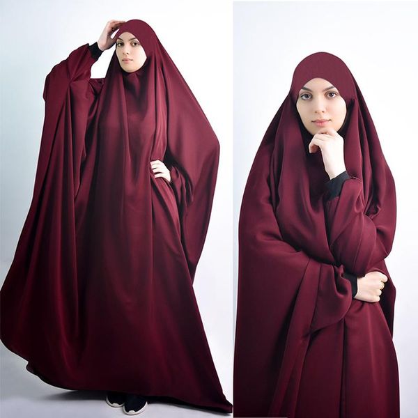 

ethnic clothing turkey eid muslim women hijab dress prayer garment jilbab abaya full cover ramadan long khimar gown abayas islamic clothes n, Red