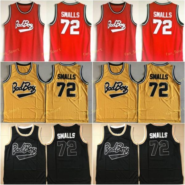 

biggie smalls #72 bad boy notorious big movie jersey mens 100% stitched basketball jerseys yellow red black mix order