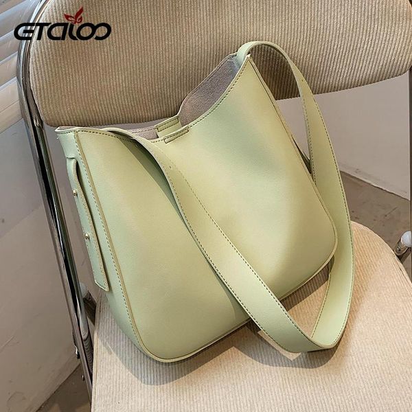 

evening bags simple pu leather bucket crossbody for women 2021 fashion female solid color shoulder handbags and purses bag