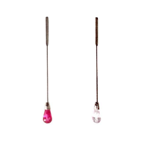 

nail polish 2pcs metal stirring rod dotting pen acrylic powder mixing stick picker manicure tool