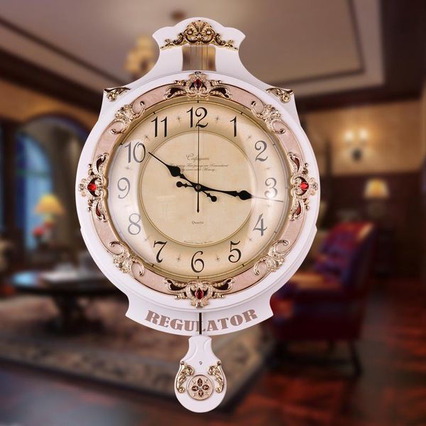 

wall clocks retro large clock pendulum wood living room creative european gifts modern design home decor dd50wc