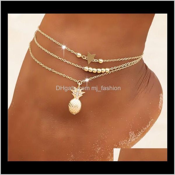 

jewelryankle chain pine pendant anklet beaded summer beach foot jewelry fashion style anklets for women 1811 drop delivery 2021 tawbf, Red;blue