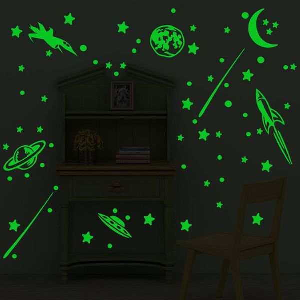 

wall stickers tofok luminous star moon space diy sticker meteor glowing in night bedroom kids room creative decals home cabinet decor