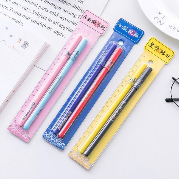 

gel pens coloffice creative funny character couples 1 pair 2 pc packed pen set student writing supplies kawaii school prizes