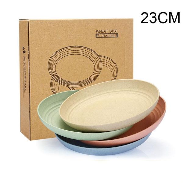 

dishes & plates lightweight wheat straw 4pcs unbreakable and sets non-toxin safe healthy for kids children adults ne