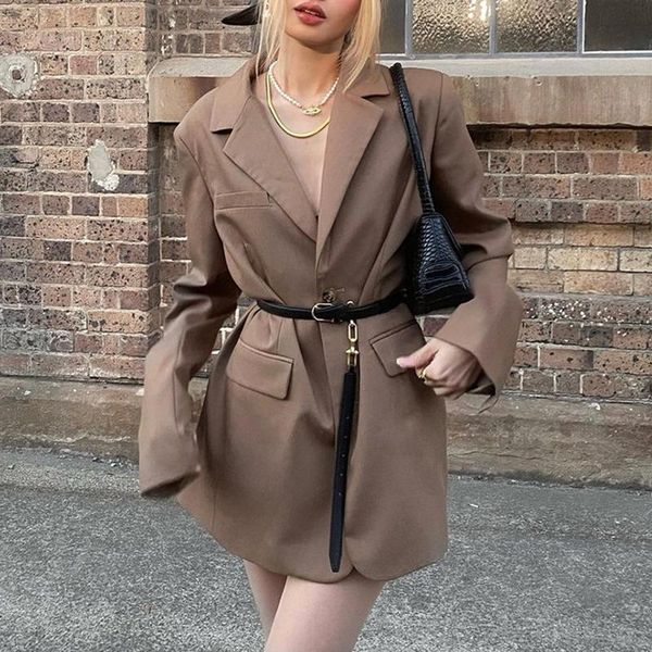 

women's suits & blazers autumn fashion women formal long solid color sleeve loose style suit jacket streetwear, s/ / l, White;black