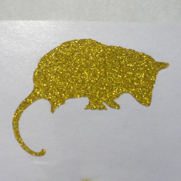

opossum mammal animal gold glitter sticker for envelope seals wall gift wrap