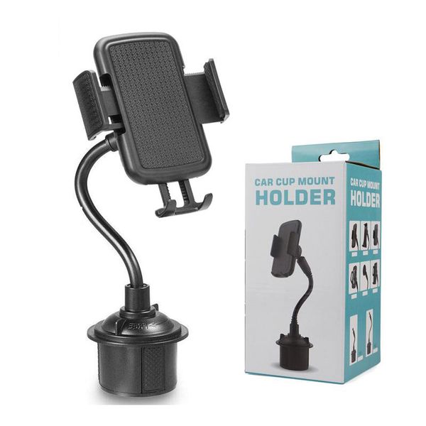 Titular do telefone do copo Montagem de carro de 360 ​​graus de telefone celular ajustável Gooseneck para iphone 11 12 Pro Max Samsung S20 S21 EF Kickstand