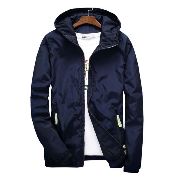 Jacke männer Große Größe Sommer Bomber Frühling Windjacke tuch Streetwear Mantel Kapuze Mode Männliche Kleidung 7XL Plus Größe 6XL 211029