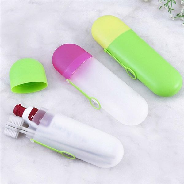 

storage box organizer plastic toothbrush case portable travel walking camping random color holders