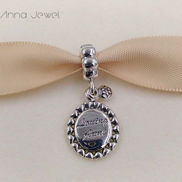 Charms Perlen für die Schmuckherstellung LOVING TANTE HERZ FLAGGE Pandora 925 Silber Knöchelarmband Damen Herren Armreif Perlenset Halskette Anhänger Geburtstagsgeschenke 791277CZ