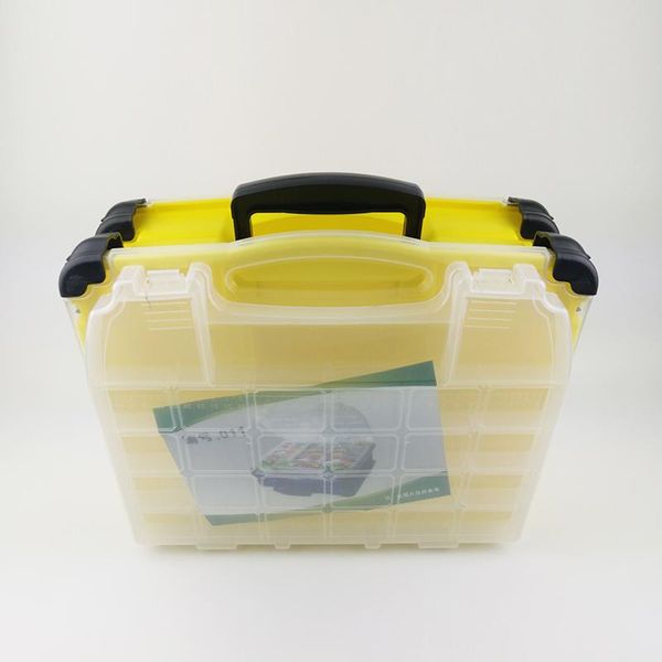

multifunctional high strength 38*17*32cm transparent visible plastic fishing lure box gear kit boxes 3 colors accessories