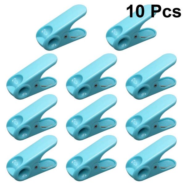 

bag clips 10pcs pinch clamp abs clothespin peg sealing clip snack for home kitchen office (sky-blue)