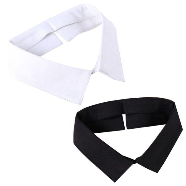 

bow ties classic black/white collar shirt fake tie vintage detachable false lapel blouse women/men clothes, Black;gray
