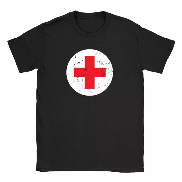 

retro medic mens t-shirt video gaming battlefield cool graphic gift, White;black
