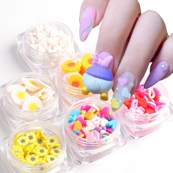 

nail art decorations candy color heart daisy sunflower rhinestone for manicure love lip gel polish 3d flakes sequins sa1896, Silver;gold