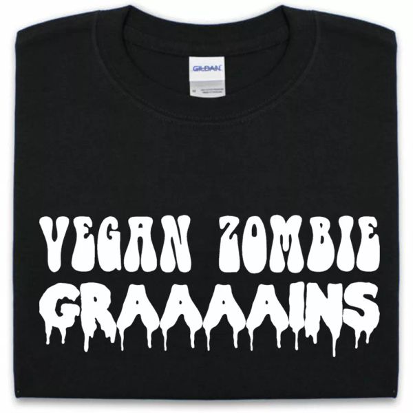

vegano zombie granos camiseta hombre mujer regalo divertido vegetatian undead, White;black
