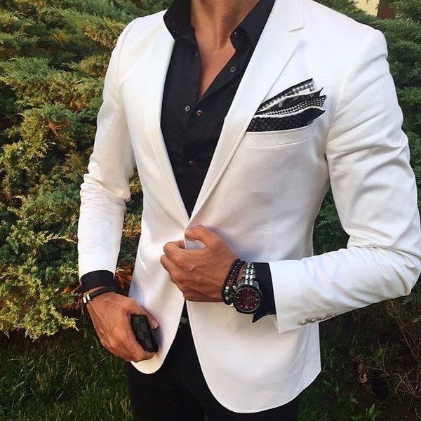 

latest coat pant designs white casual blazer custom 2 piece men suit skinny tuxedo jacket stylish suits terno masculino men's & blazers, White;black