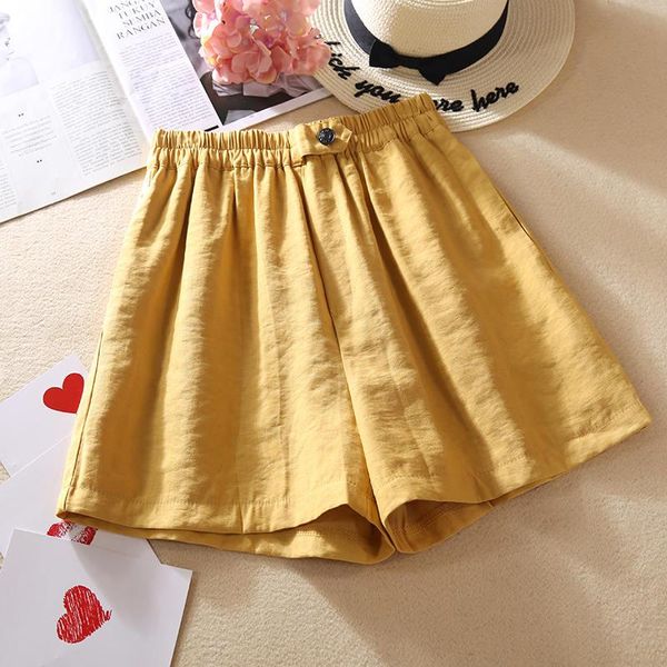 

summer plus size white black women shorts elastic high waist loose casual students wide leg for hk366 women's
