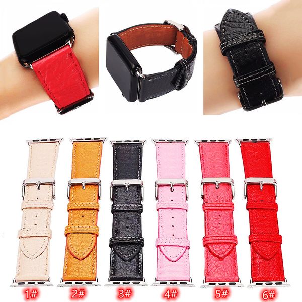 Akıllı Kayışlar Strap 38mm Apple için Saat Bantları I Watch Band 7 Serisi 2 3 4 5 6 Iwatch Guard 42mm Akıllı Kayışlar Deri Bilezik 40mm 44mm Moda Bileklik Kadın Erkekler Hediye Des