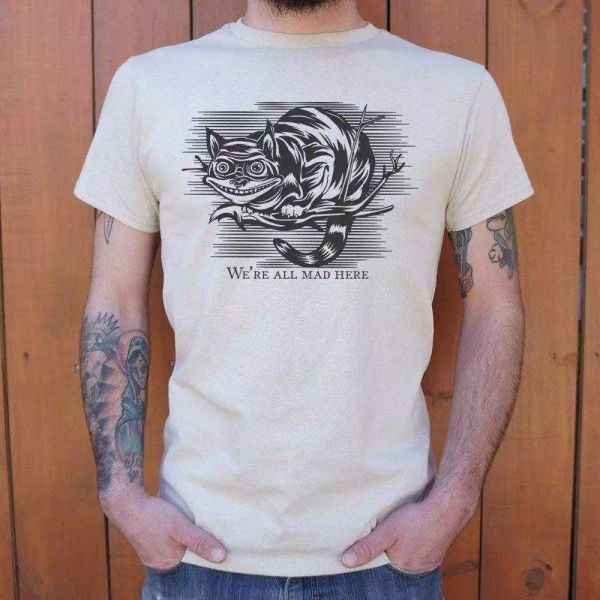 

cheshire cat madness t-shirt | short sleeve graphic tee, White;black