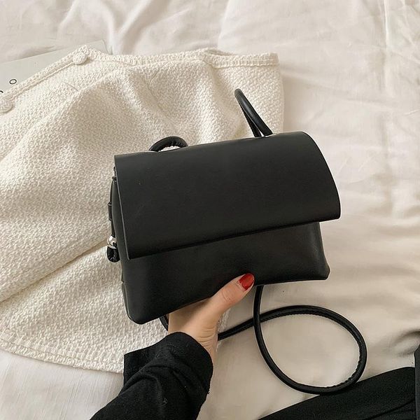 

evening bags solid color women's shoulder bag pu leather crossbody designer flip square female luxury handbag and purse