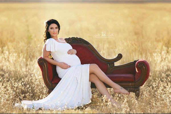 

maternity dresses summer ea po shoot lace pregnant women long sleeve pregnancy maxi gown pography props vestidos, White