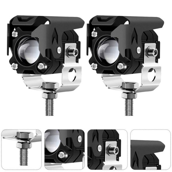 

working light 2pcs universal dual color motorbike spotlights waterproof motorcycle headlight