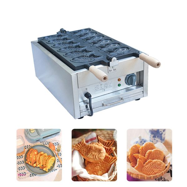 Máquina elétrica do waffle de Taiyaki seis moldes moldes do bolo do peixe que faz o fabricante de waffle 220V / 110V