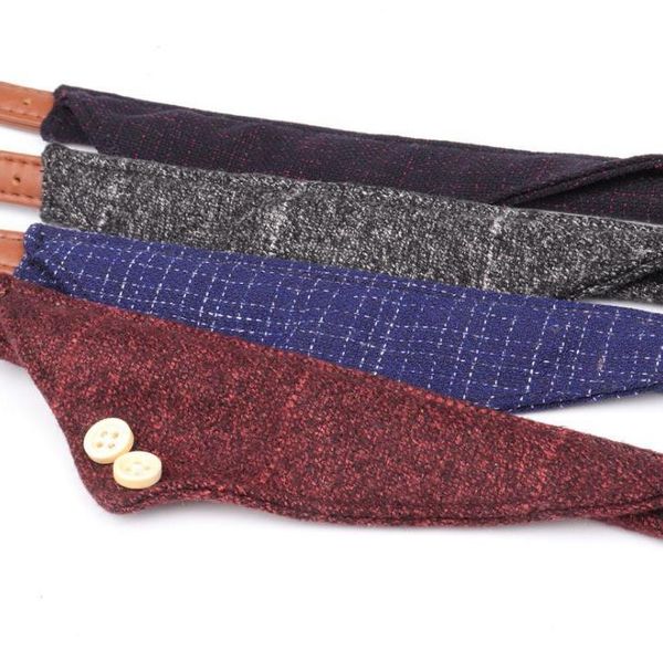 

dog collars & leashes collares triangulares a cuadros para cachorros pequeos, ajustable, de cuero, bonito, cuadros, bandana con botn, decora