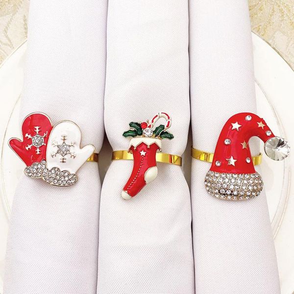 

napkin rings christmas series gloves snowman bell buckle party wedding el table supplies