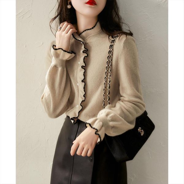 

cardigans for women fashion sweaters womens knitted with wooden ears woman japanese, White;black