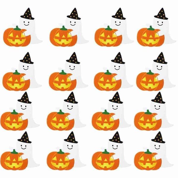 

gift wrap 50pcs/lot diy halloween candy decorations cute ghost pumpkin style paper cards lollipop children day party toy gifts