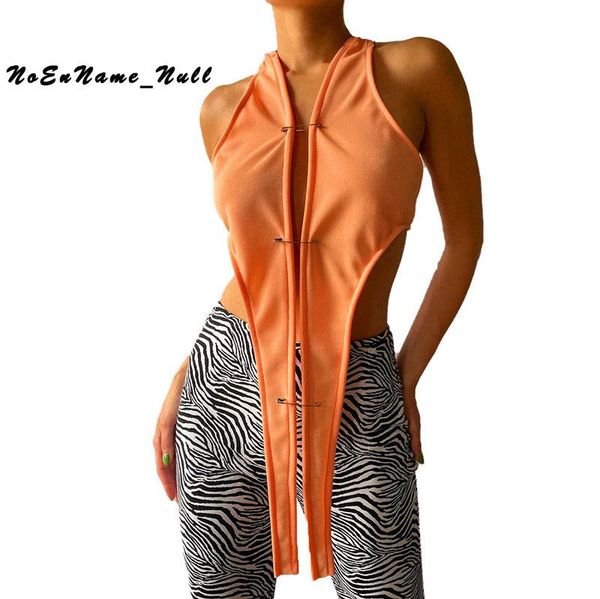 

women's tanks & camis summer sleeveless lace up off shoulder back bandage irregular pin y2k backless cropped feminino streetwe, White