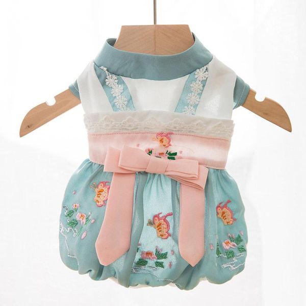 

hanfu skirtpet dog clothes breathable dress clothing dogs super small costume cute chihuahua print summer pink girl mascotas apparel