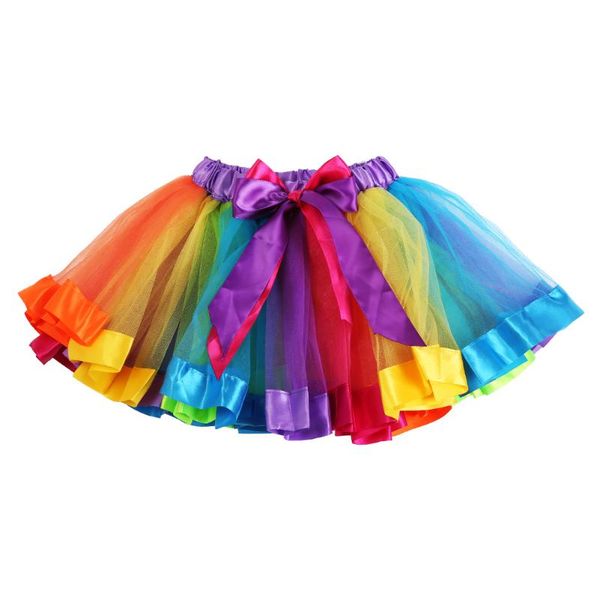 

skirts summer sweet kids baby girl rainbow patchwork tulle ball gown tutu skirt lovely girls dancewear ballet pettiskirt dance, Blue