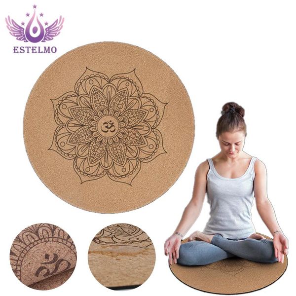 

yoga mats cork small round mat non-slip natural rubber meditation cushion