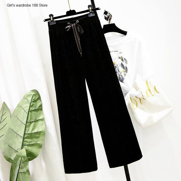 

women's hoodies & sweatshirts large size clothing 2021 autumn sister age-reducing fashion tall slim corduroy straight, Black