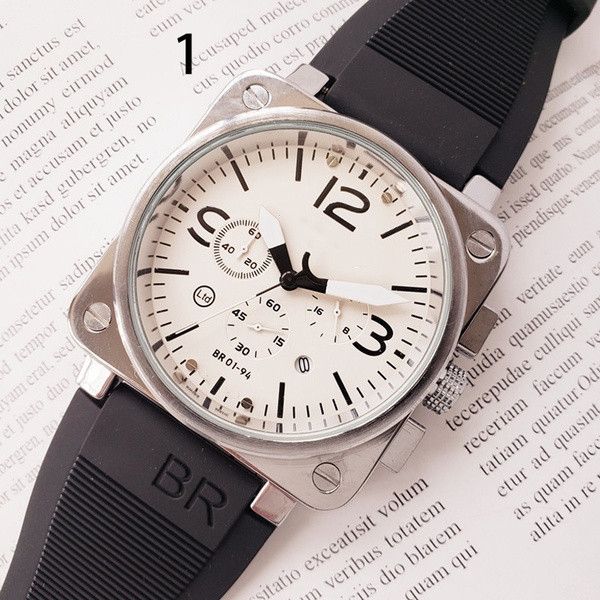 

2021 six stitches luxury mens watches all dial work quartz watch brand rubber belt relÃ³gio men fashion accessories high quality, Slivery;brown