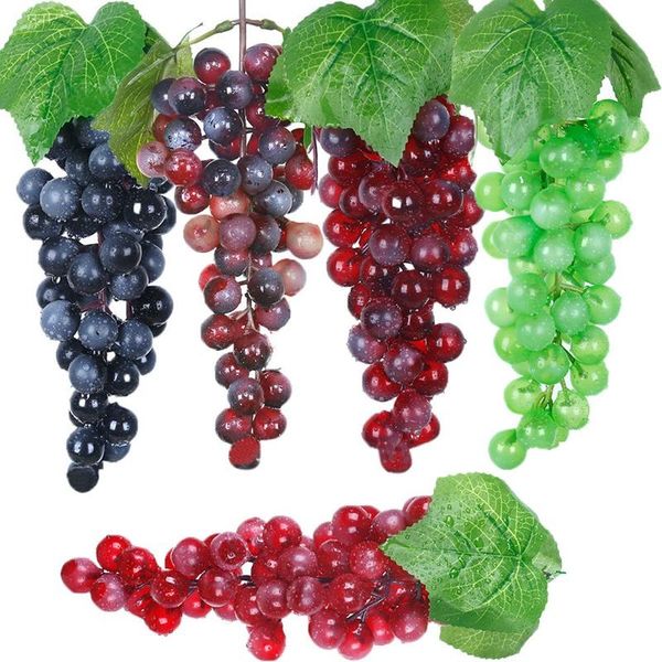 

sv-5 bunches of artificial grape cluster simulation fake fruit home house kitchen party garden decoration lifelike 5 colors