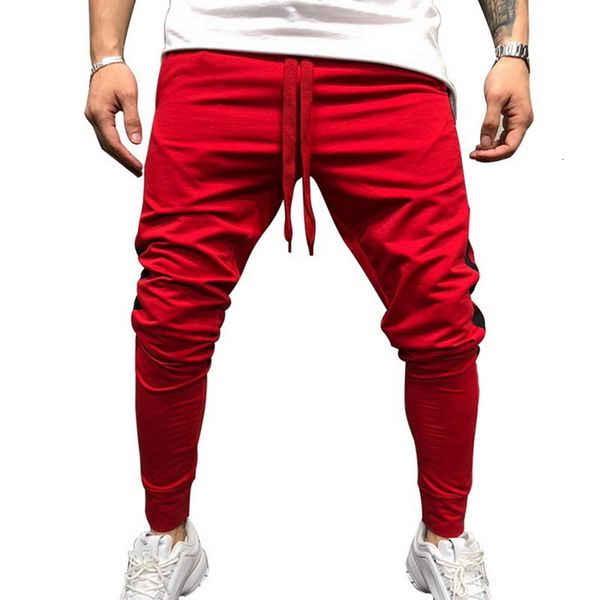 

Men's Pants Oeak Men Fashion Casual Slim Fit Elastic Waist Trousers Male Sweatpants Side Striped Spliced Gyms Fitness Pencil B3WP, Black