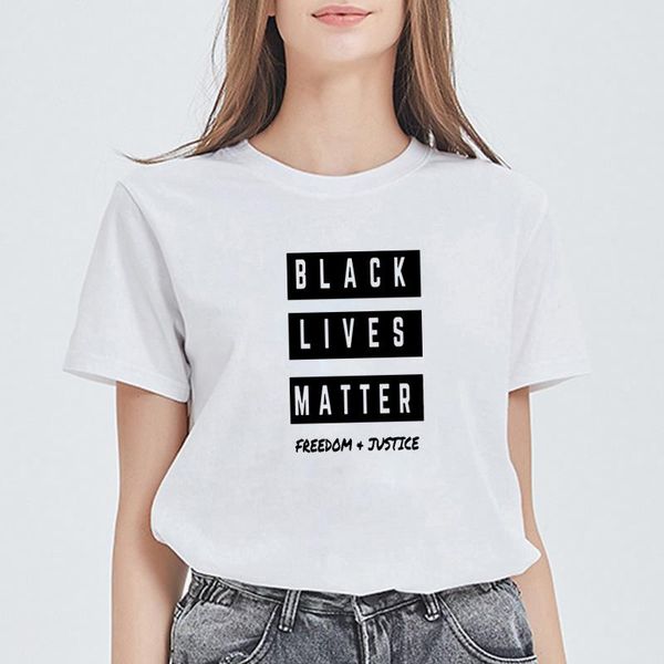 

women's t-shirt black lives matter harajuku women cotton tee shirt femme shorts sleeve t summer for, White
