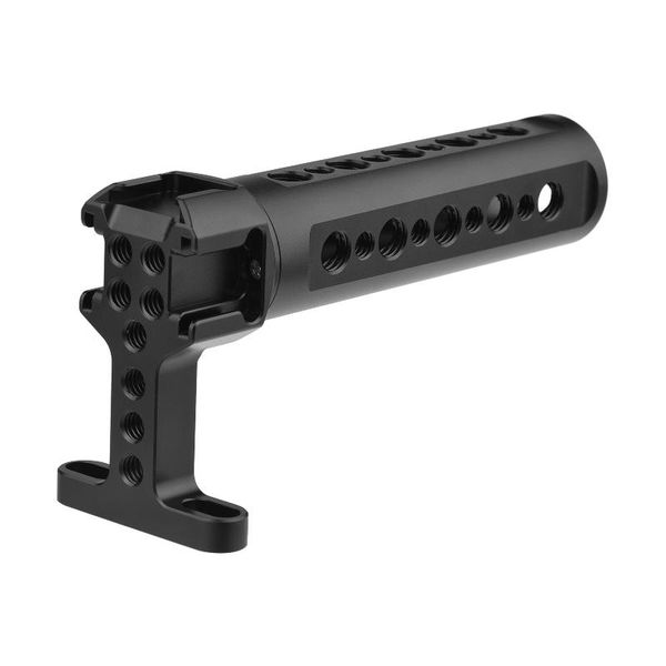 

universal camera cage handle grip with 1/4 3/8 inch threaded screw holes cold shoe mounts for pography lamp microphone lighting & studio