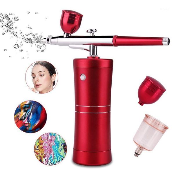 

airbrush spray set rechargeable facial makeup oxygen kit for cake decoloring coloring model nail art face spa tattoo1