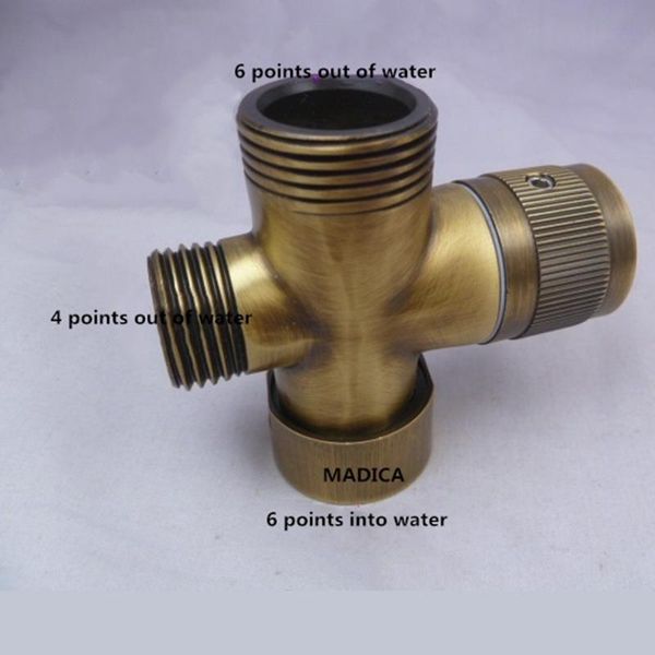 

antiqued bronze water splitter shower faucet three-way valve water-separator spray nozzle switch one-two joint converter bathroom sets