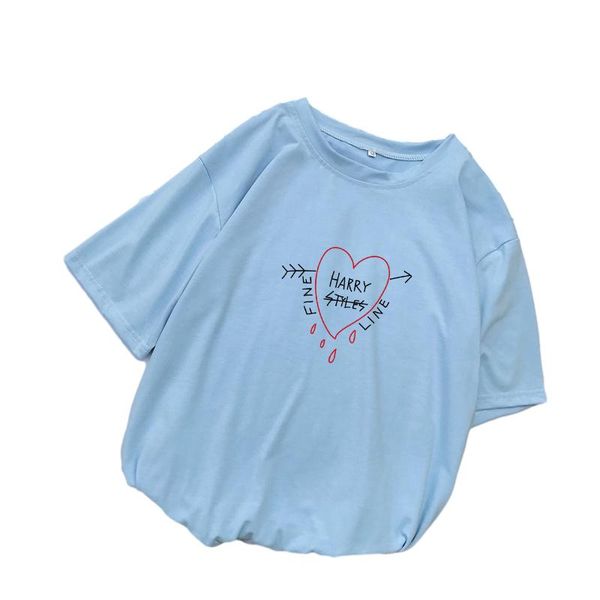 

harry styles merch summer cotton t shirt women harajuku kawaii fine line printed tee femme frineds korean clothes women's t-shirt, White