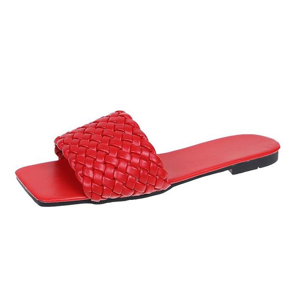 

women summer slippers braided design charm open-toe foot vacation beach flat sandals casual flip flops female non-slip shoes, Black