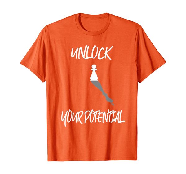 

chess t-shirt - unlock your potential - pawn becomes king, White;black