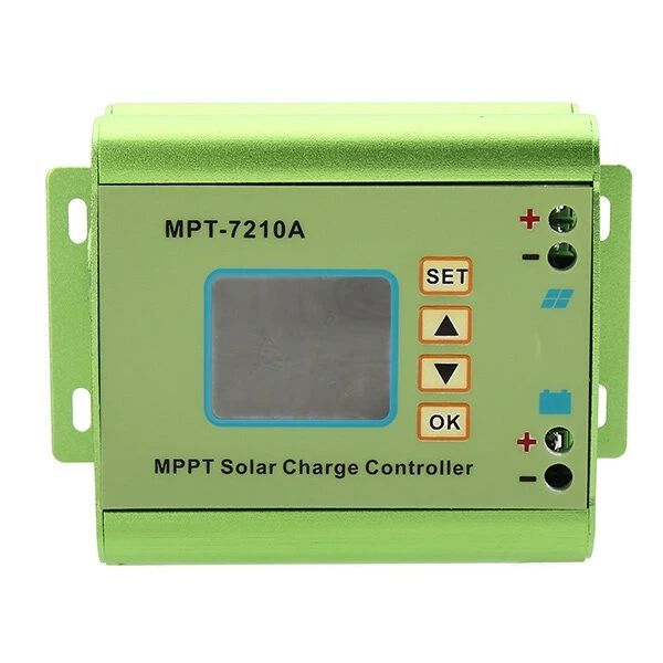 Controlador de carga do painel solar da liga de alumínio MPT-7210A com exposição do LCD