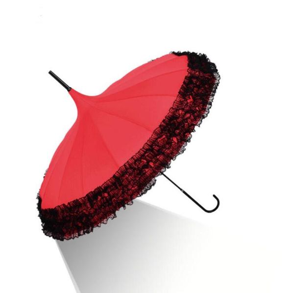

umbrellas elegant multicolor long-handle lace sunny and rainy golf umbrella fancy pagoda lx2555